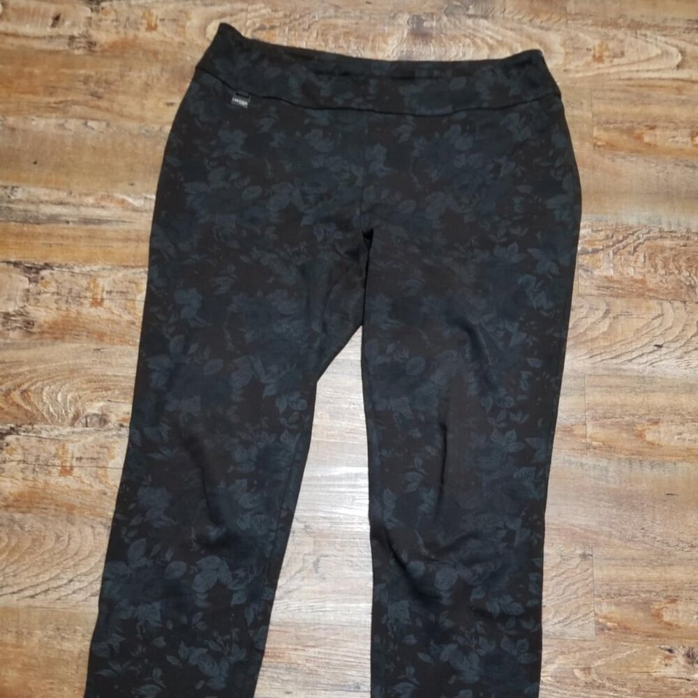 Lisette Leggings Black Grey Floral Size 34 Activewear Sporty